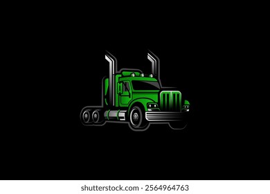 Creative Truck trailer logo. Semi truck transport logistics logo. Modern Trucking and Delivery logo vector.