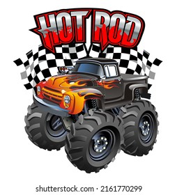 Creative t-shirt hot rod design in vector format