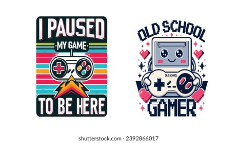 idea de camiseta creativa juego estilo de vida tipografía vectorial ilustración sudadera ropa vieja escuela retro cultura informática humor nerd