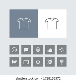 Icono creativo de la línea de camisetas con iconos bonitos. 