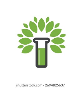 Creative Tube And Leaves Tree Like Logo Vector Symbol	
