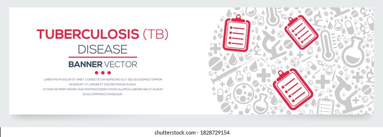 Creative (tuberculosis-TB) Banner Word with Icons, Vector ilustrativo.