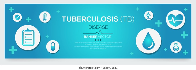 Creative (Tuberculosis -TB) disease Banner Word with Icons ,Vector illustration.