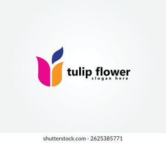 creative tulip flower logo, abstract tulip flower logo design template