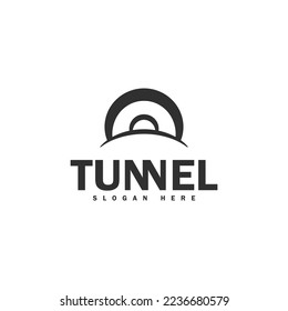 ilustración vectorial del diseño icónico del logotipo del viajero del túnel creativo. simple construcción de túnel grande negocio logotipo diseño de vector plantilla con estilos modernos, elegantes y minimalistas aislado blanco