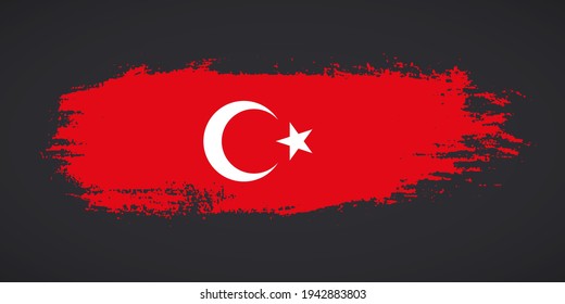 Creative Turkey country grungy brush flag for republic day
