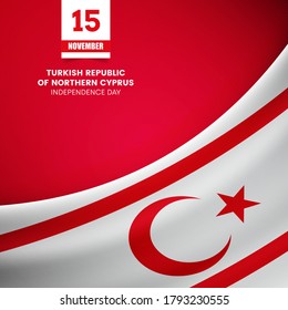 Creative Turkish Republic of Northern Cyprus flag on fabric texture. Vintage style independence day background
