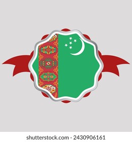 Creative Turkmenistan Flag Sticker Emblem
