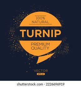 Creative (Turnip), etiqueta Turnip, ilustración vectorial.