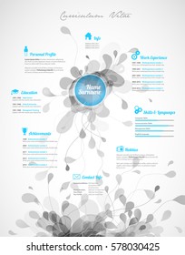 Creative, turquoise color CV / resume template.