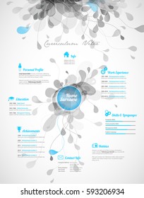 Creative, turquoise color CV / resume template.