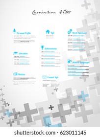 Creative, turquoise color CV, resume template.