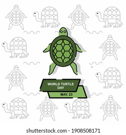Creative turtle icon with simple turtle pattern template. Easy to edit with vector file. Can use for your creative content. Especially about world turtle day campaign in this may.