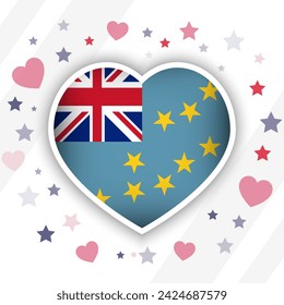 Creative Tuvalu Flag Heart Icon