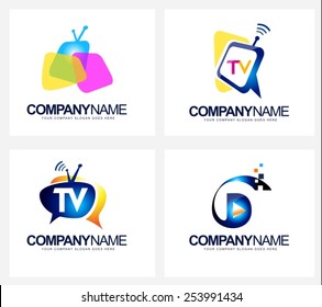 Creative Tv Broadcast Logo. Creative vector icon design for television 