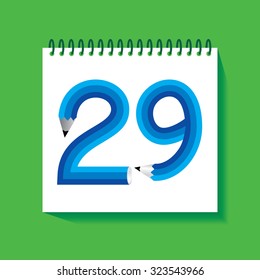 creative twenty nine number created with pencil vector illustration 