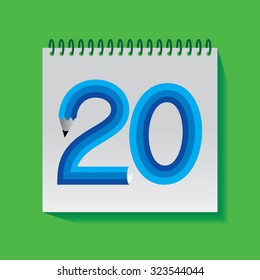 creative twenty number created with pencil vector illustration 
