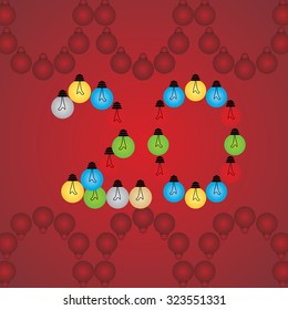 creative twenty numeric number created with bulb