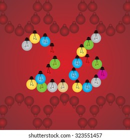 creative twenty six numeric number created with bulb