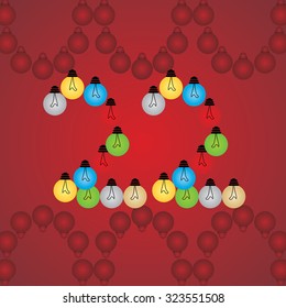 creative twenty two numeric number created with bulb