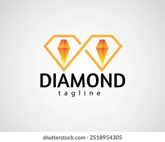 Diseño creativo del logotipo de dos diamantes lado a lado