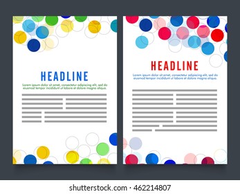 Creative Two Page Brochure, Template or Flyer presentation with colorful abstract design.