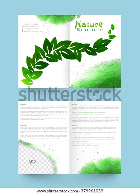 Creative Two Page Nature Brochure Template Stock Vector Royalty Free