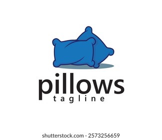 creative two stacked pillows logo design template