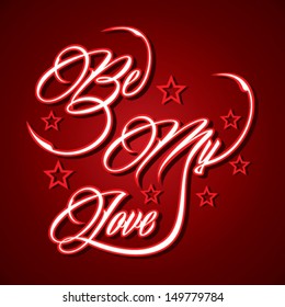 Creative typographic design for Be My Love - vector illustration 