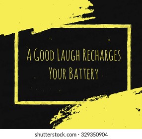 Creative Typographic poster hand drawing in the form of quotes and phrases to raise morale and good mood are written in black ink brush in yellow. Vector illustration