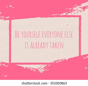 Creative Typographic poster hand drawing in the form of quotes and phrases to raise morale and good mood are written in pink ink brush in white texture. Vector illustration