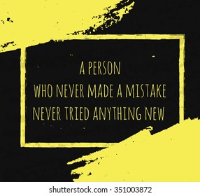 Creative Typographic poster hand drawing in the form of quotes and phrases to raise morale and good mood are written in yellow ink brush in black texture. Vector illustration