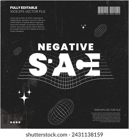 Creative Typographic Retro Poster Negative Space