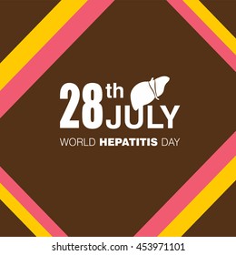 Creative typography 28th of july world hepatitis day. Prevent hepatitis Poster template