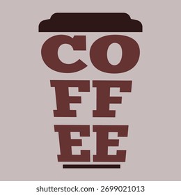 Creative Typography Coffee Cup Poster Design