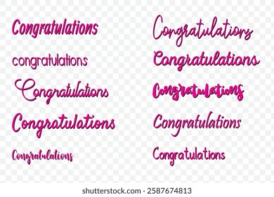 Creative Typography of Congrats. Editable Illustration. Congratulations Card in Cursive Calligraphy. Modern line calligraphy word  . 1176