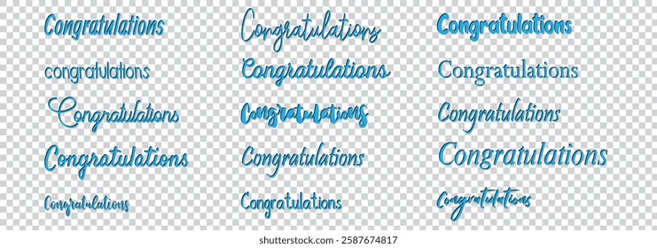 Creative Typography of Congrats. Editable Illustration. Congratulations Card in Cursive Calligraphy. Modern line calligraphy word  . 1176