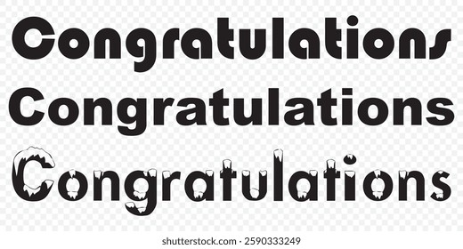 Creative Typography of Congrats. Editable Illustration. Congratulations Card in Cursive Calligraphy. EPS 10.