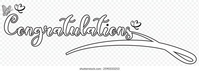 Creative Typography of Congrats. Editable Illustration. Congratulations Card in Cursive Calligraphy. EPS 10.