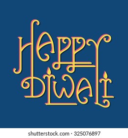 creative typography design happy diwali greeting vector