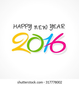 creative typography design of happy new year 2016 vector