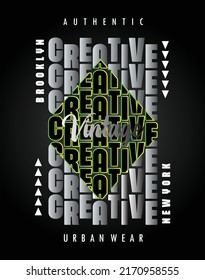 Creative typography design t-shirt print vector illustration 