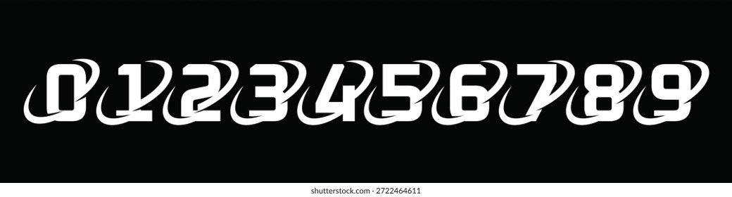 Plantilla de Vector de diseño de logotipo de tipografía creativa de texto número 1 a 10.