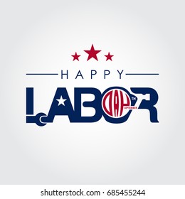 Creative typography Labor Day for poster, banner. Vector Illustration