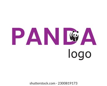 Icono de la letra de tipografía creativa símbolo panda vectores gráfico diseño por ilustración.