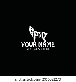 Creative typography logo design with icon of animal