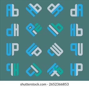 Ein kreatives Typografie-Logo, bei dem Buchstaben elegant zu einer Herzform verarbeitet werden