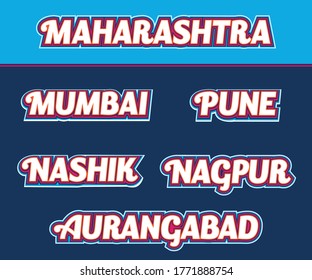 Creative Typography Name Maharashtra state