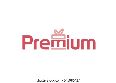 Creative Typography Premium Gift Logo Vector Symbol Design Illustration