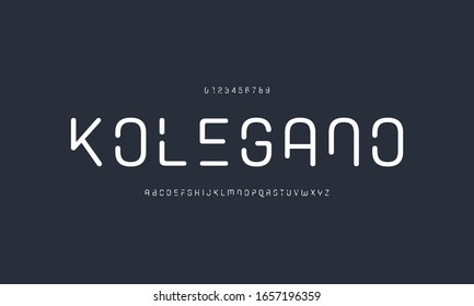 Creative typography. Rounded abstract style alphabet designs vector. Minimalist display font